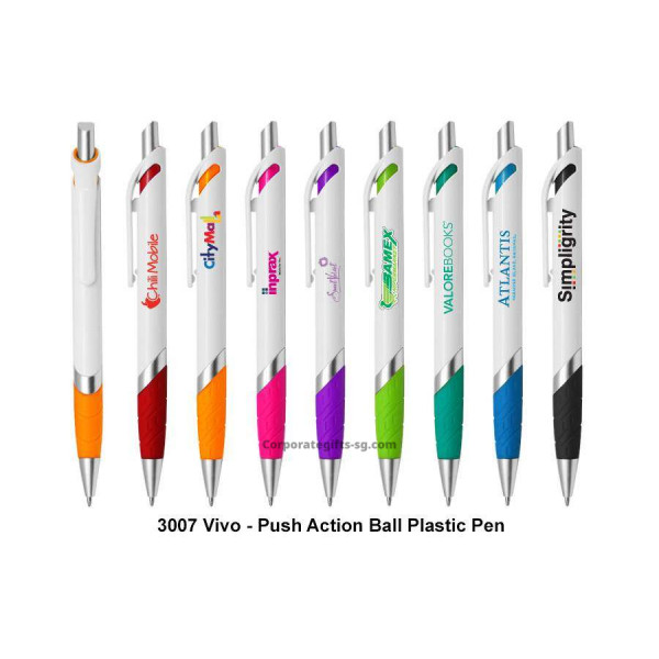 3007 Vivo - Push Action Ball Plastic Pen, Promotional Gifts, Promotional Gift, Singapore